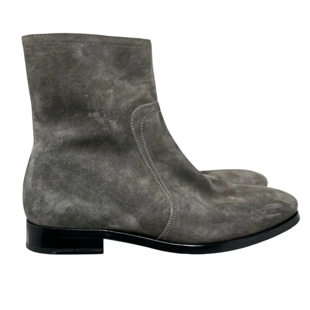 Allen Edmonds Boots Mens 7 D Gray Suede Siena Zip Ankle Smart‎ Casual Luxury